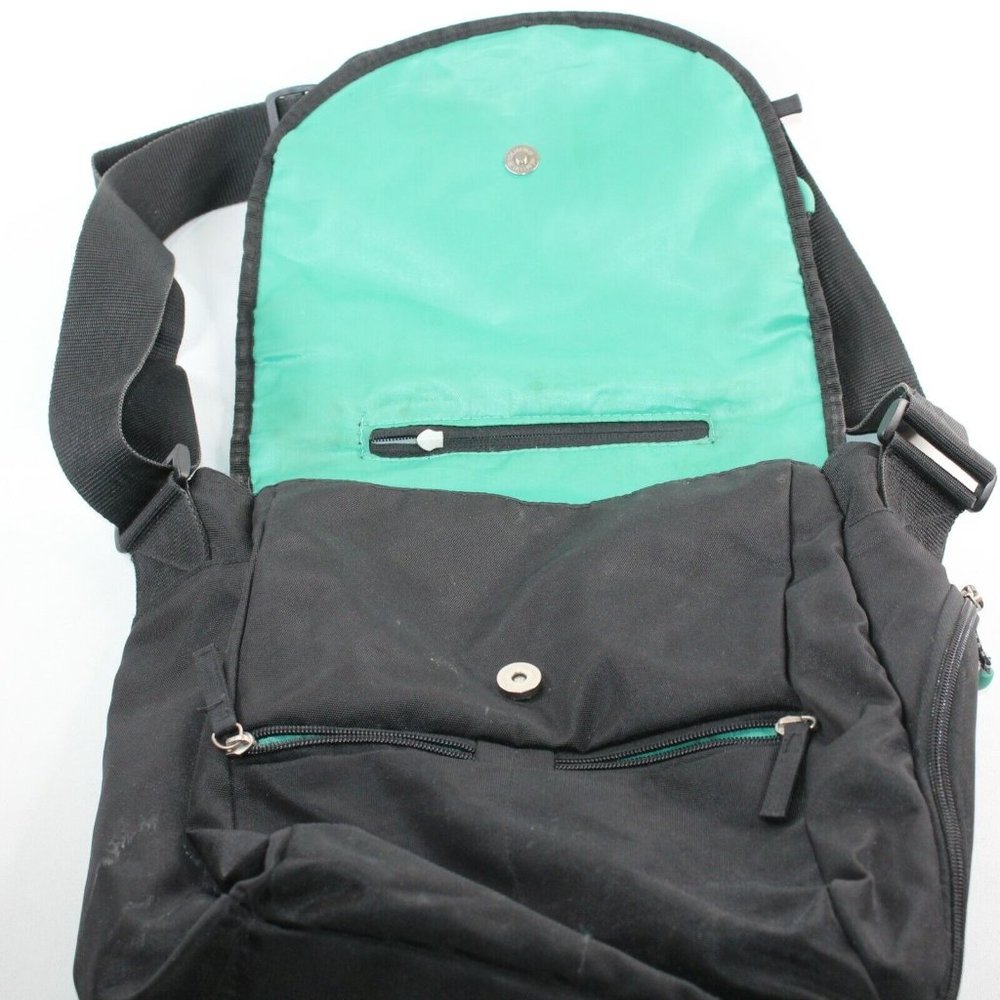 Columbia Expandable Black Nylon Cross Body Diaper Bag Multi Pockets Backpack - Picture 4 of 6